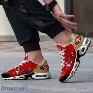 San Francisco 49ers Personalized NFL Ripped Swoosh Air Cushion Shoes Product Photo 3