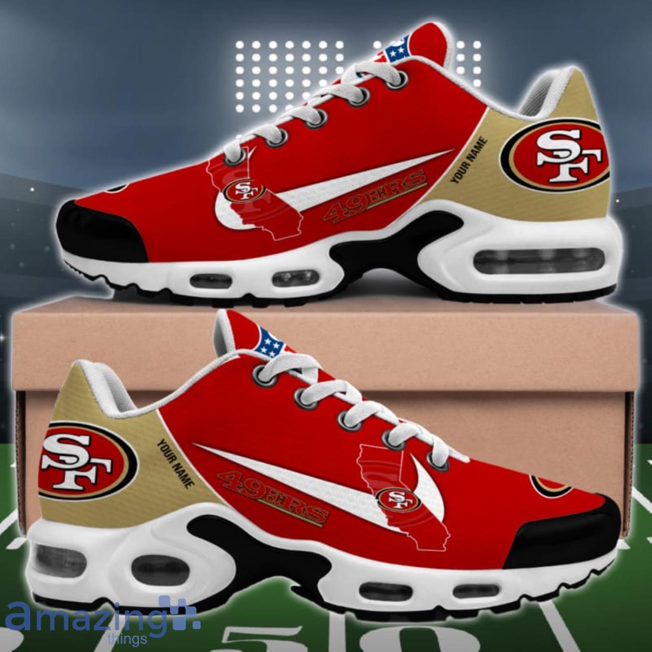 San Francisco 49ers State Proud NFL Personalized Air Cushion Shoes image San Francisco 49ers State Proud NFL Personalized Air Cushion Shoes Product Photo 2