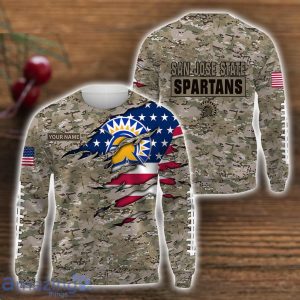 San Jose State Spartans Custom Name Camo Pattern T-Shirt Hoodie Sweatshirt Zipper Hoodie Father's Day Gift Product Photo 2