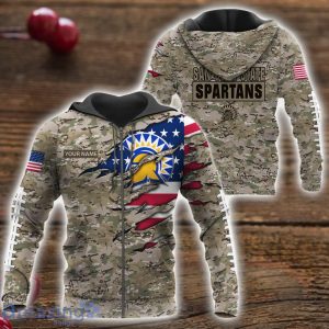 San Jose State Spartans Custom Name Camo Pattern T-Shirt Hoodie Sweatshirt Zipper Hoodie Father's Day Gift Product Photo 4