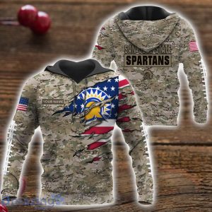 San Jose State Spartans Custom Name Camo Pattern T-Shirt Hoodie Sweatshirt Zipper Hoodie Father's Day Gift Product Photo 1