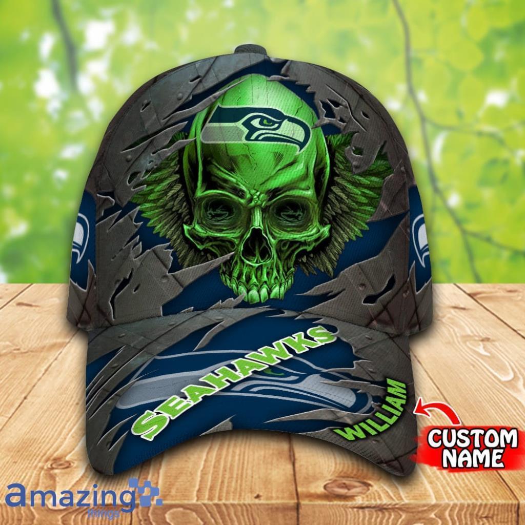 Seattle Seahawks Personalized Nfl Skull Classic Cap 3D Gift For Big Fans image Seattle Seahawks Personalized Nfl Skull Classic Cap 3D Gift For Big Fans Product Photo 1