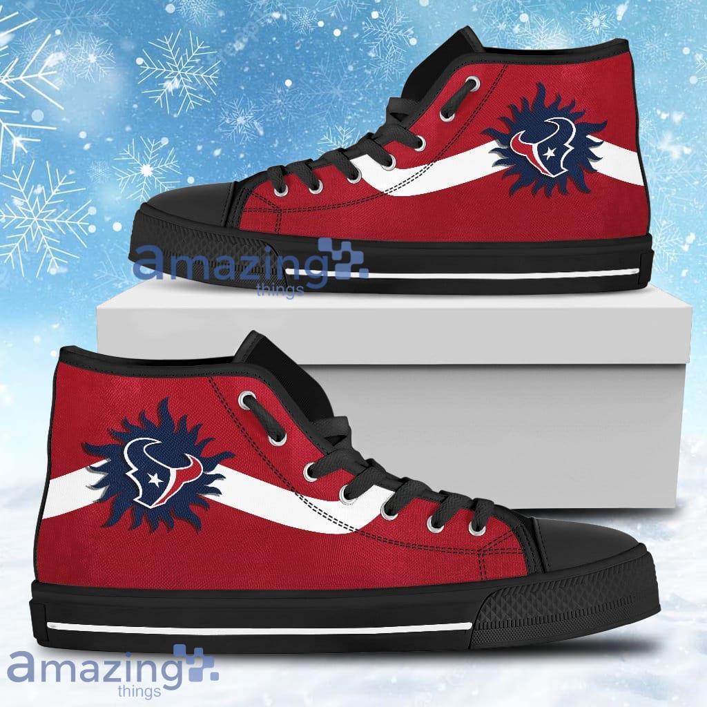 Simple Van Sun Flame Houston Texans High Top Shoes For Men And Women image Simple Van Sun Flame Houston Texans High Top Shoes For Men And Women Product Photo 1