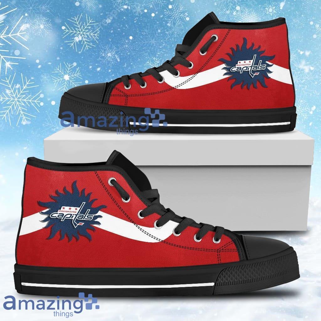 Simple Van Sun Flame Washington Capitals High Top Shoes For Men And Women image Simple Van Sun Flame Washington Capitals High Top Shoes For Men And Women Product Photo 1