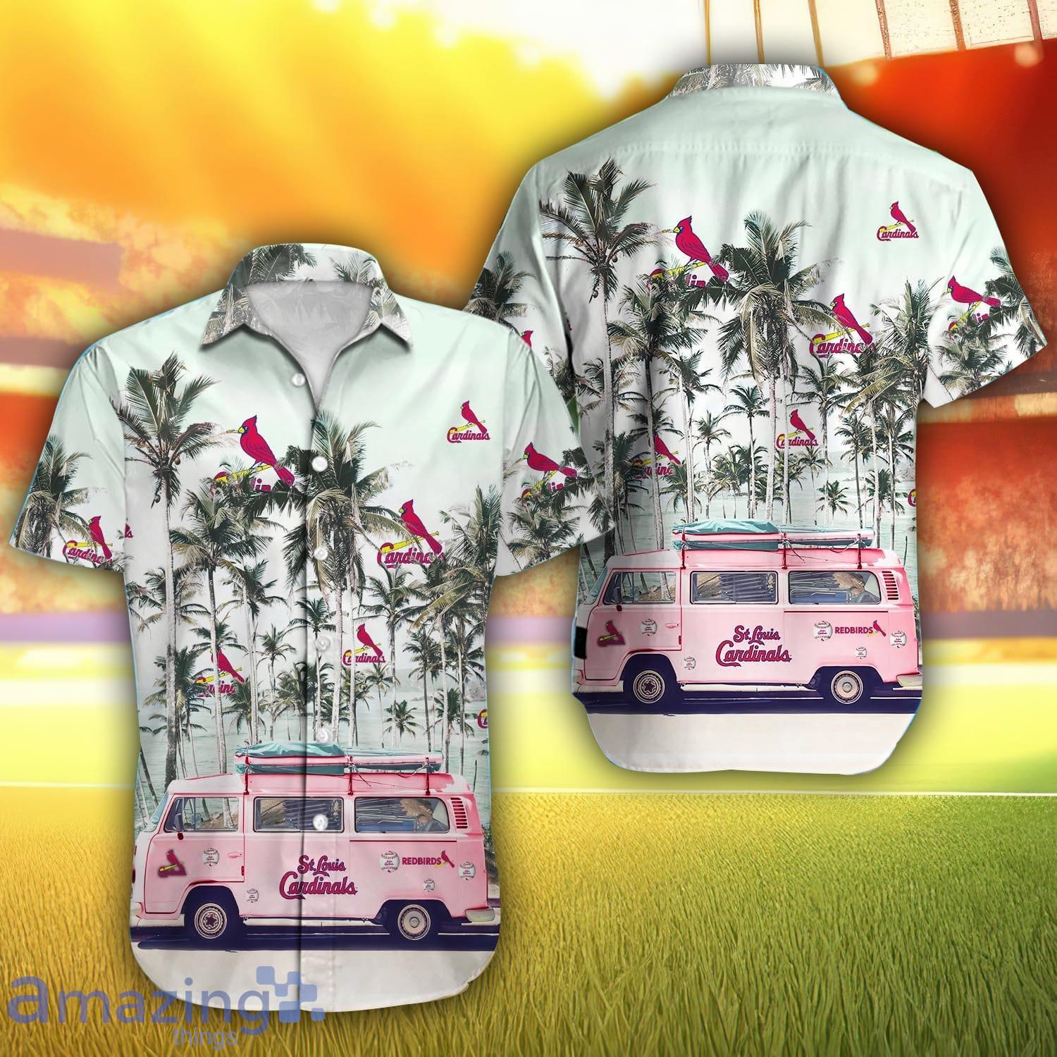 St. Louis Cardinals MLB Coconut Car Pattern Hawaiian Shirt image St. Louis Cardinals MLB Coconut Car Pattern Hawaiian Shirt Product Photo 1