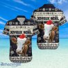 Switzerland Christmas Relaxed Hawaiian Shirt Swiss Cow Navy