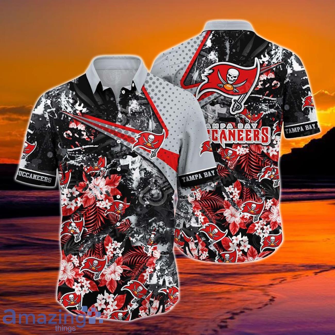 Tampa Bay Buccaneers NFL Hawaiian Shirt Tropical Patterns New Hot Trend Summer For Sports Fans NFL image Tampa Bay Buccaneers NFL Hawaiian Shirt Tropical Patterns New Hot Trend Summer For Sports Fans NFL Product Photo 1