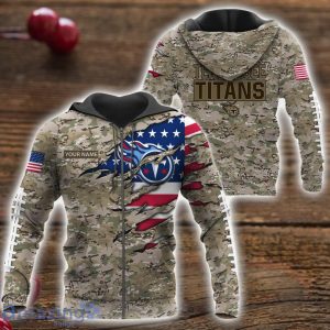 Tennessee Titans Custom Name Camo Pattern T-Shirt Hoodie Sweatshirt Zipper Hoodie Father's Day Gift Product Photo 4