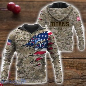 Tennessee Titans Custom Name Camo Pattern T-Shirt Hoodie Sweatshirt Zipper Hoodie Father's Day Gift Product Photo 1