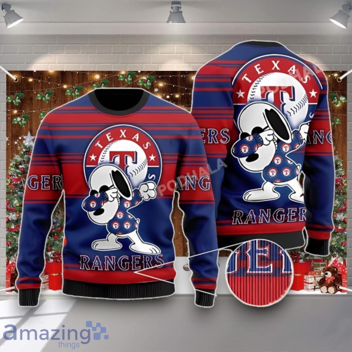 Texas Rangers MLB Snoopy Lover Xmas Gifts Ugly Christmas Sweater Unique Gift For Men And Women Product Photo 1