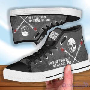 The Walking Dead In Grey Pattern High Top Shoes For Fans Product Photo 2
