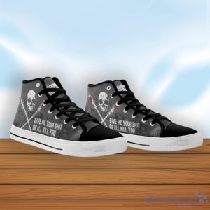 The Walking Dead In Grey Pattern High Top Shoes For Fans Product Photo 3