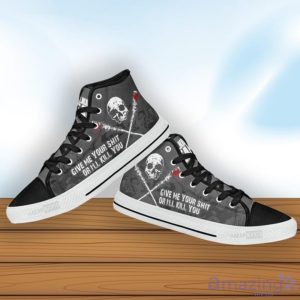The Walking Dead In Grey Pattern High Top Shoes For Fans Product Photo 4