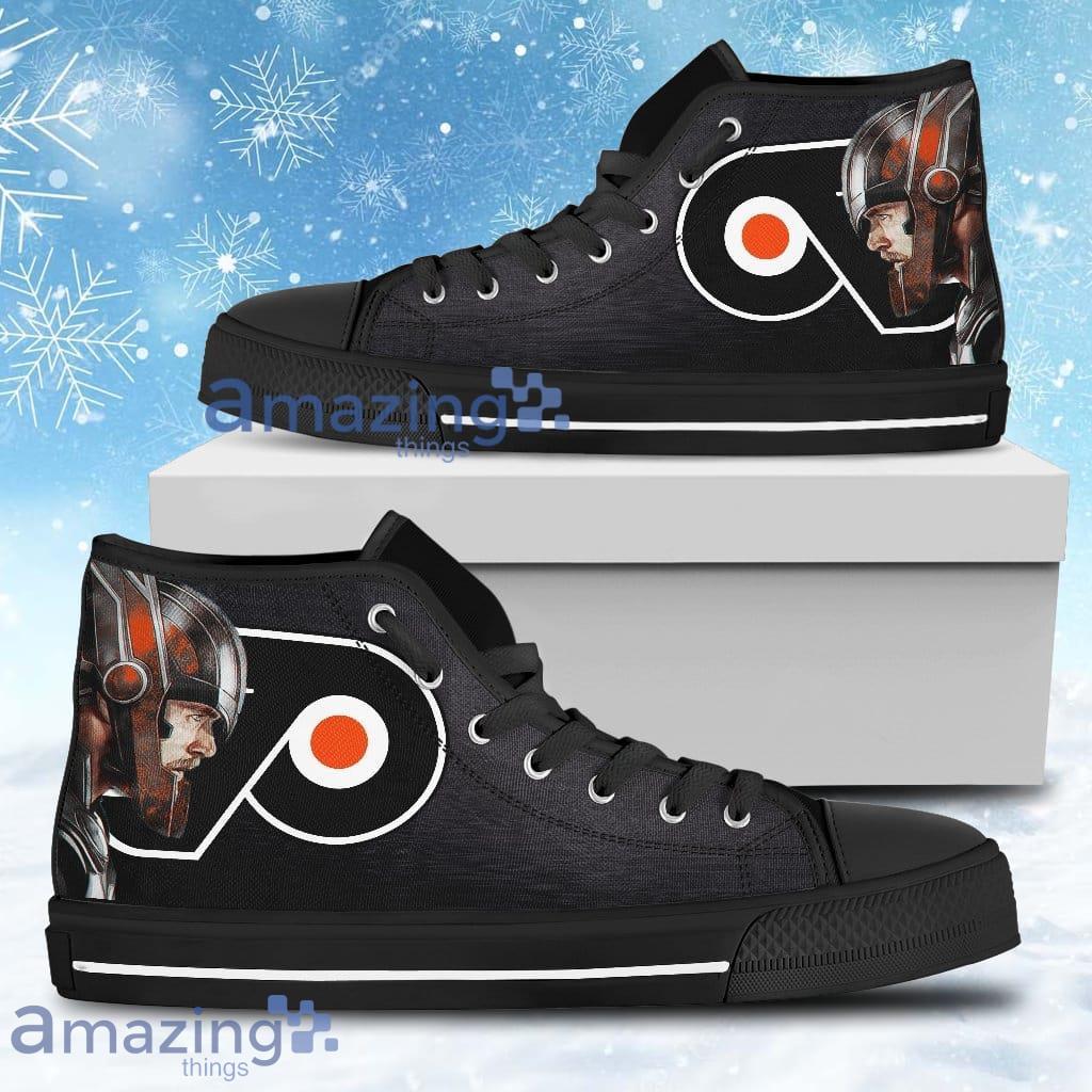 Thor Head Beside Philadelphia Flyers High Top Shoes For Men And Women image Thor Head Beside Philadelphia Flyers High Top Shoes For Men And Women Product Photo 1