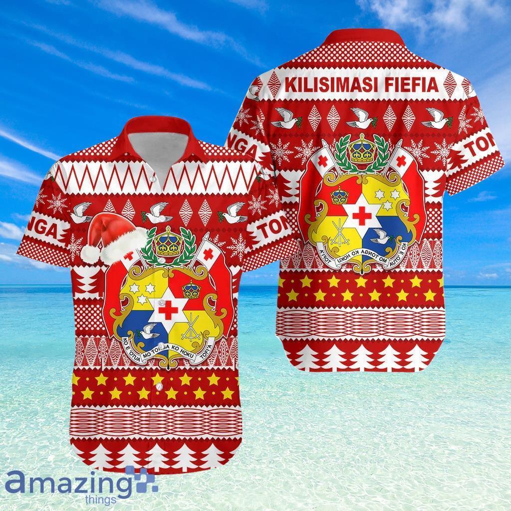 Tonga Kilisimasi Fiefia Relaxed Hawaiian Shirt Merry Christmas With Tongan Pattern image Tonga Kilisimasi Fiefia Relaxed Hawaiian Shirt Merry Christmas With Tongan Pattern Product Photo 1