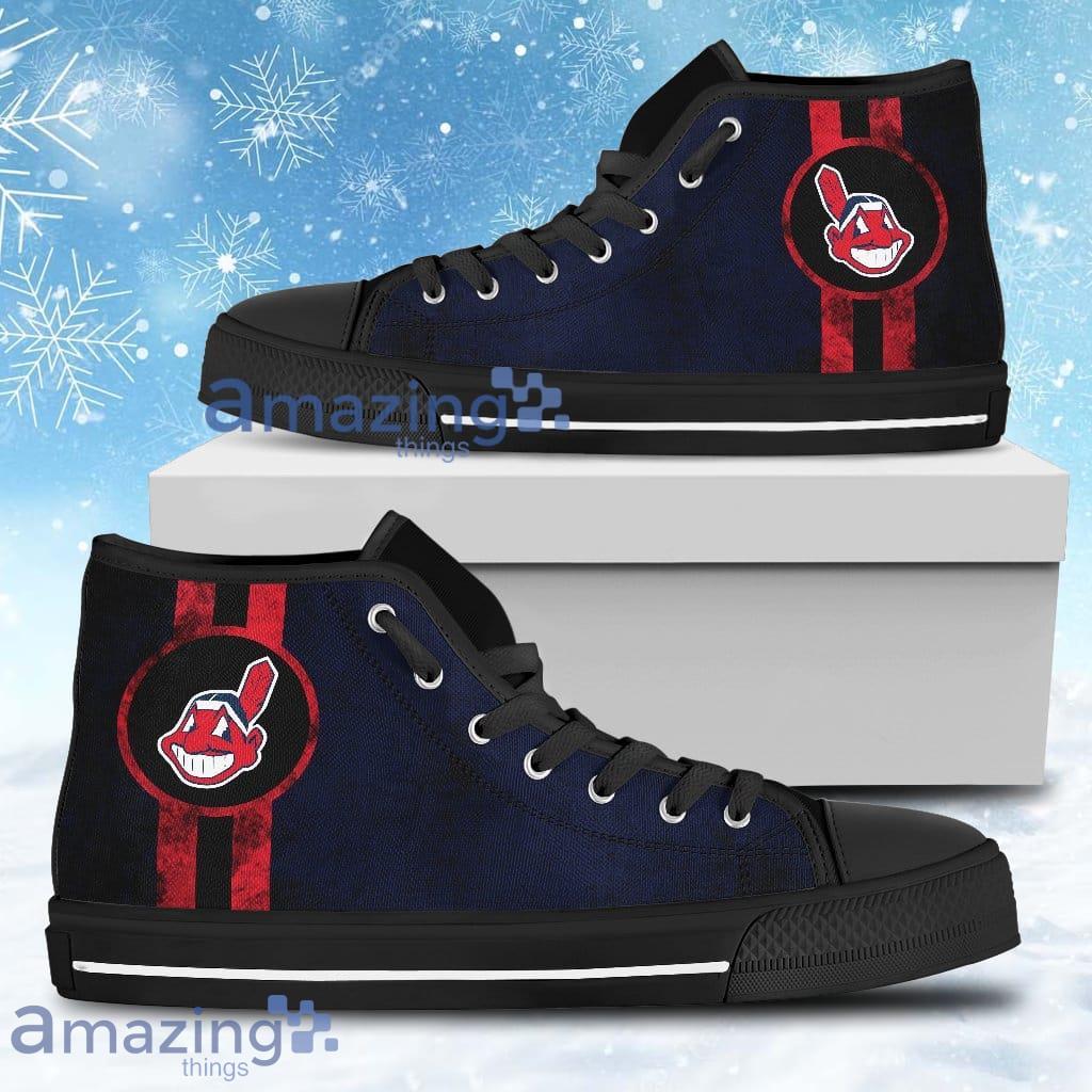 Triple Stripe Bar Dynamic Cleveland Indians High Top Shoes V3 For Men And Women image Triple Stripe Bar Dynamic Cleveland Indians High Top Shoes V3 For Men And Women Product Photo 1