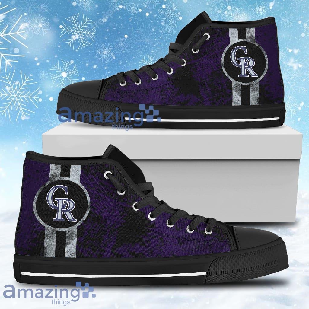 Triple Stripe Bar Dynamic Colorado Rockies High Top Shoes V1 For Men And Women image Triple Stripe Bar Dynamic Colorado Rockies High Top Shoes V1 For Men And Women Product Photo 1
