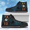 Triple Stripe Bar Dynamic Miami Dolphins High Top Shoes V1 For Men And Women