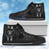 Triple Stripe Bar Dynamic Oakland Raiders High Top Shoes V1 For Men And Women