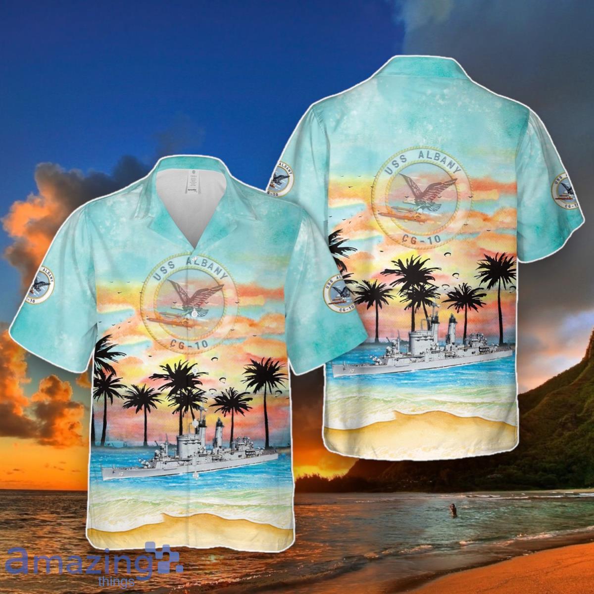 US Navy USS Albany Hawaiian Shirt Special Gift For Men And Women image US Navy USS Albany Hawaiian Shirt Special Gift For Men And Women Product Photo 1