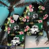 US Waste Management Garbage Truck Hawaiian Shirt 3D Printed Aloha Summer Shirt