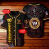 Washington Commanders NFL Baseball Jersey Skull 3D Logo Custom Number & Name