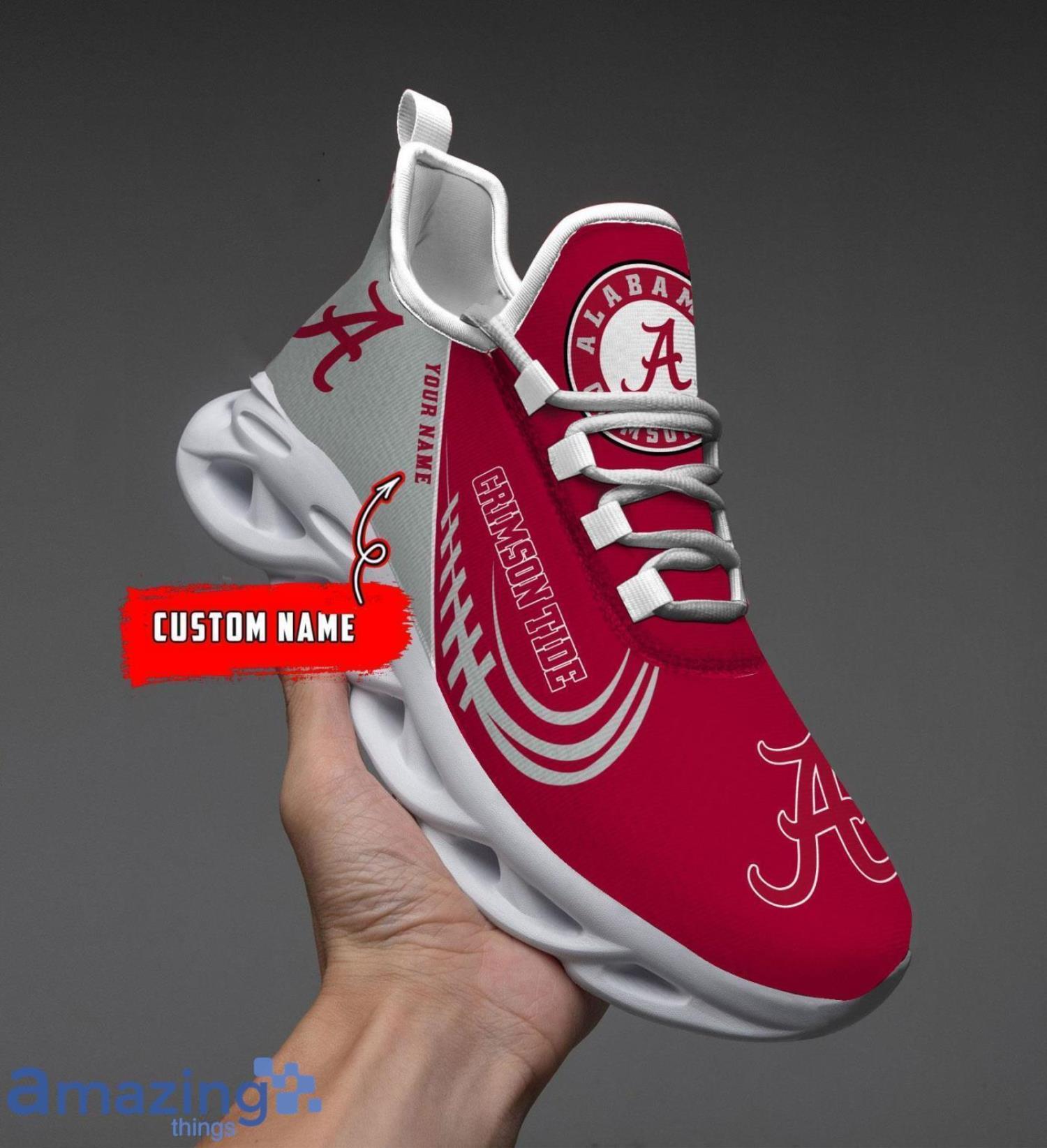 Custom Name NCAA Alabama Crimson Tide Personalized Sneakers Max Soul Shoes image Custom Name NCAA Alabama Crimson Tide Personalized Sneakers Max Soul Shoes Product Photo 1