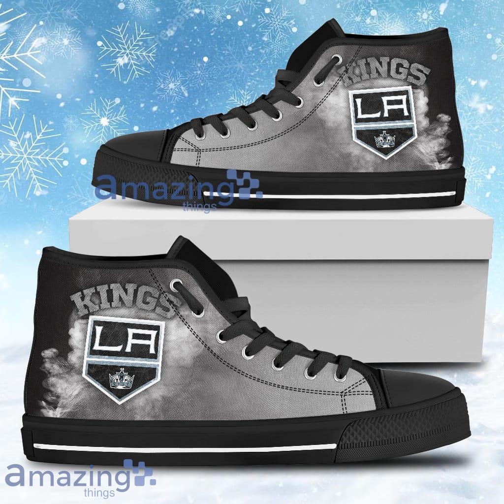 White Smoke Vintage Los Angeles Kings High Top Shoes For Men And Women image White Smoke Vintage Los Angeles Kings High Top Shoes For Men And Women Product Photo 1