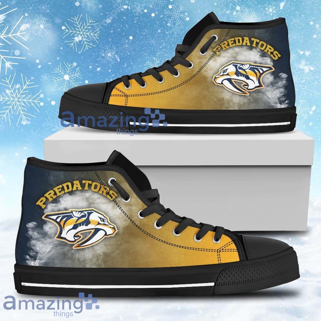 White Smoke Vintage Nashville Predators High Top Shoes For Men And Women image White Smoke Vintage Nashville Predators High Top Shoes For Men And Women Product Photo 1