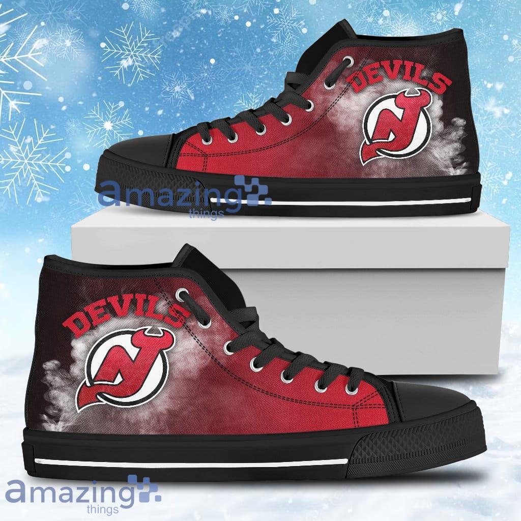 White Smoke Vintage New Jersey Devils High Top Shoes For Men And Women image White Smoke Vintage New Jersey Devils High Top Shoes For Men And Women Product Photo 1