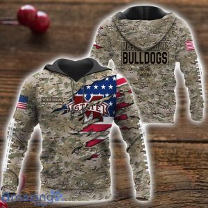 Mississippi State Bulldogs Custom Name Camo Pattern T-Shirt Hoodie Sweatshirt Zipper Hoodie Father's Day Gift Product Photo 1