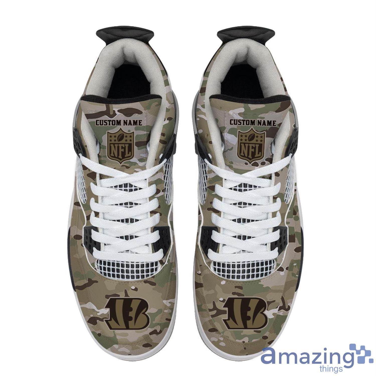 Personalized Name Cincinnati Bengals Camo Personalized Air Jordan 4 Shoes Trending Men Women Sneakers Special Team Gift image Personalized Name Cincinnati Bengals Camo Personalized Air Jordan 4 Shoes Trending Men Women Sneakers Special Team Gift Product Photo 4