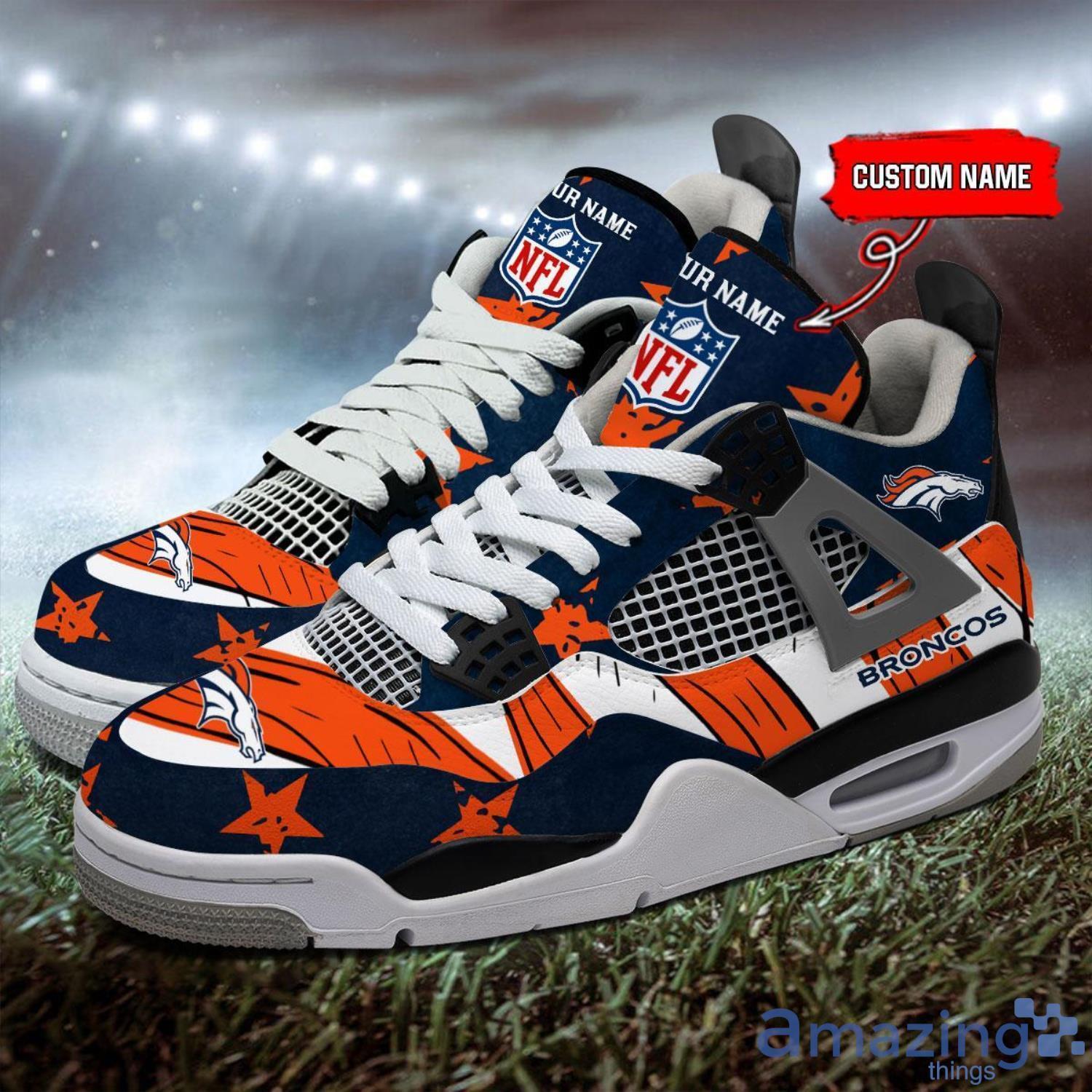Personalized Name Denver Broncos Personalized Air Jordan 4 Shoes Trending Men Women Sneakers New Design image Personalized Name Denver Broncos Personalized Air Jordan 4 Shoes Trending Men Women Sneakers New Design Product Photo 4