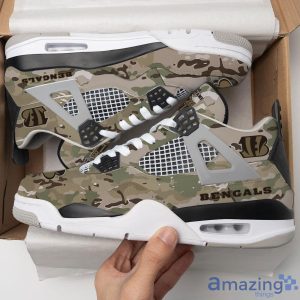 Personalized Name Cincinnati Bengals Camo Personalized Air Jordan 4 Shoes Trending Men Women Sneakers Special Team Gift Product Photo 1