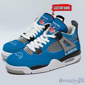 Personalized Name Detroit Lions Personalized Air Jordan 4 Shoes Trending Men Women Sneakers Trending Shoes Product Photo 4