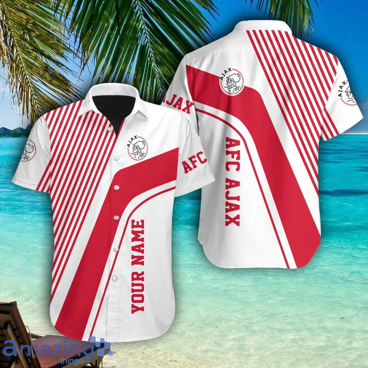 Ajax Amsterdam Personalized Name Hawaiian Shirt Summer Team Shirt image Ajax Amsterdam Personalized Name Hawaiian Shirt Summer Team Shirt Product Photo 1