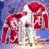 Alabama Crimson Tide Custom Name 3D Hoodie Heartbeat Pattern For Fans
