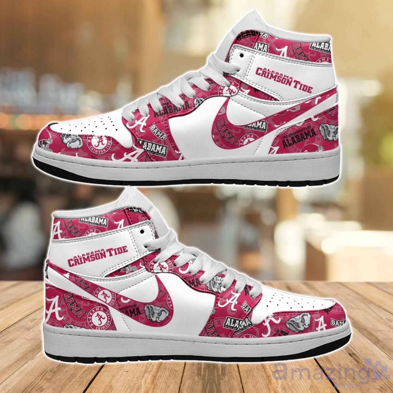 Alabama Crimson Tide Football Air Jordan Hightop Shoes For Men Women image Alabama Crimson Tide Football Air Jordan Hightop Shoes For Men Women Product Photo 1