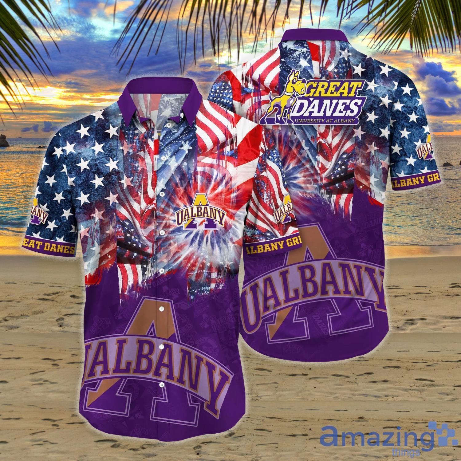Albany Great Danes NCAA3 Flower Hawaiian Shirt Football Shirts Independence Day Gift image Albany Great Danes NCAA3 Flower Hawaiian Shirt Football Shirts Independence Day Gift Product Photo 1