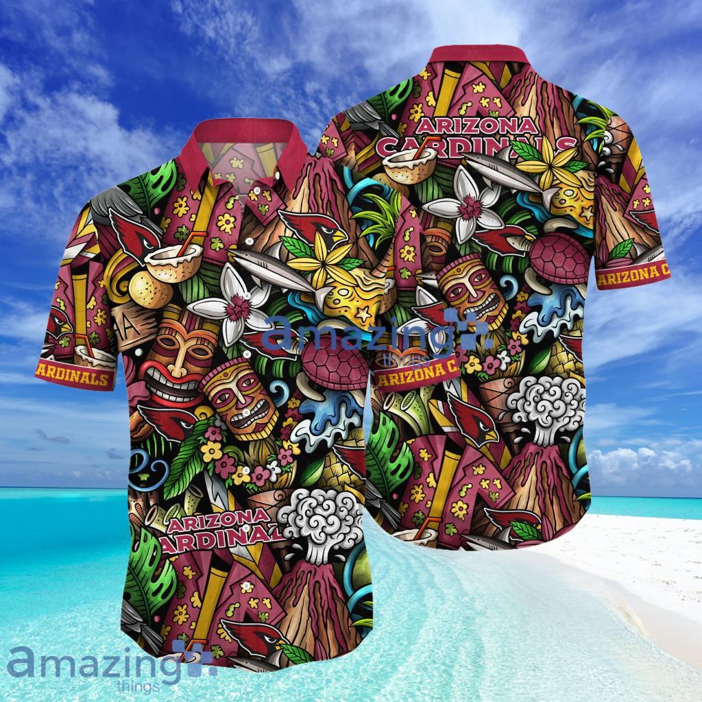 Arizona Cardinals NFL Flower Tiki Aloha tropical Hawaii Shirt Style Hot Trending Summer Gifts For Picnics image Arizona Cardinals NFL Flower Tiki Aloha tropical Hawaii Shirt Style Hot Trending Summer Gifts For Picnics Product Photo 1