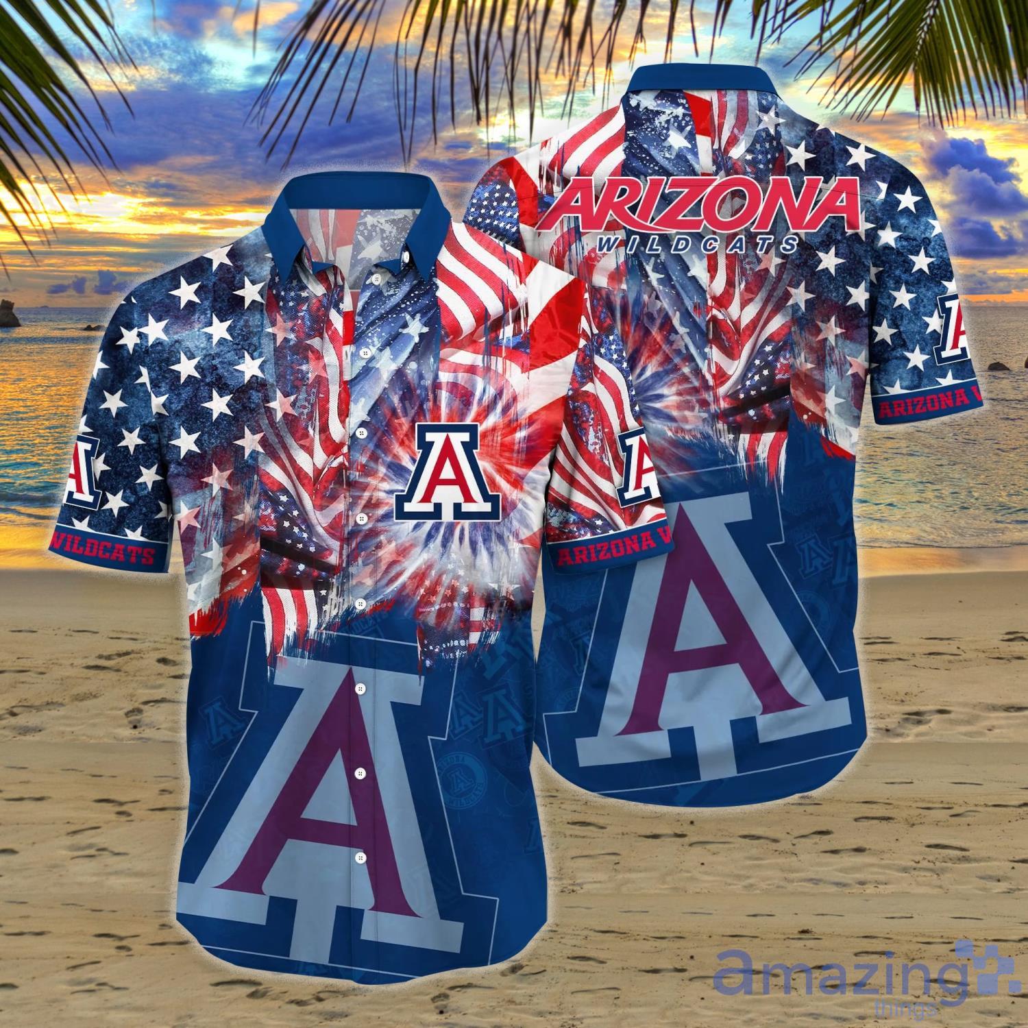 Arizona Wildcats NCAA3 Flower Hawaiian Shirt Football Shirts Independence Day Gift image Arizona Wildcats NCAA3 Flower Hawaiian Shirt Football Shirts Independence Day Gift Product Photo 1