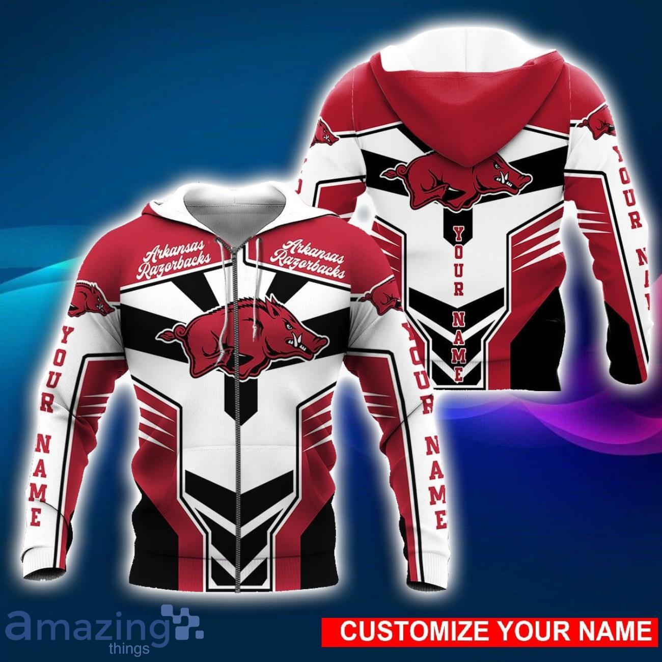 Arkansas Razorbacks 3D Hoodie All Over Printed Personalized Name Special Design For Fans image Arkansas Razorbacks 3D Hoodie All Over Printed Personalized Name Special Design For Fans Product Photo 1