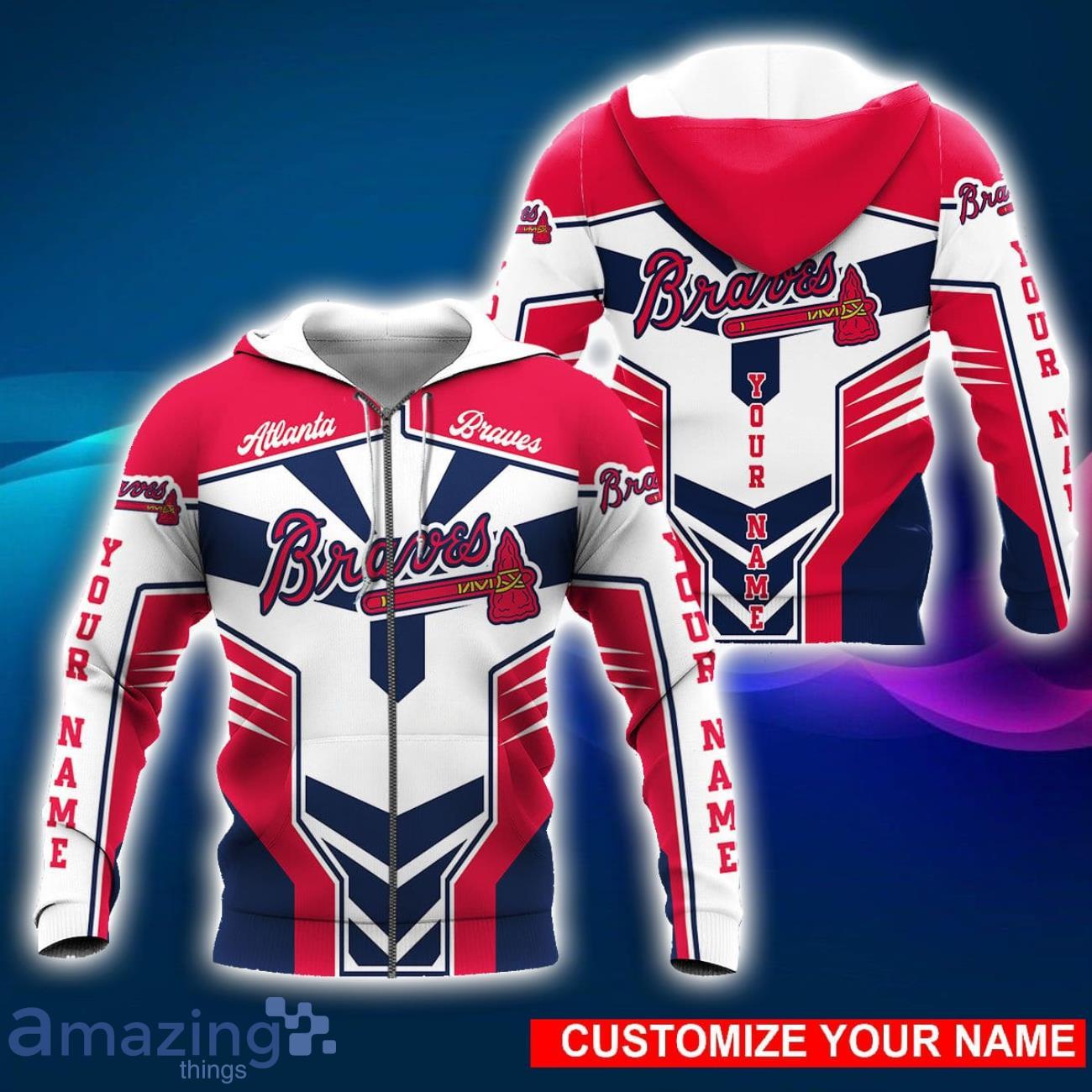 Atlanta Braves 3D Hoodie All Over Printed Personalized Name Special Design For Fans image Atlanta Braves 3D Hoodie All Over Printed Personalized Name Special Design For Fans Product Photo 1