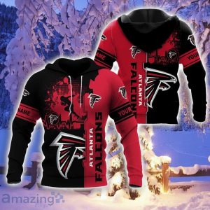 Atlanta Falcons Custom Name 3D Hoodie Heartbeat Pattern For Fans Product Photo 2