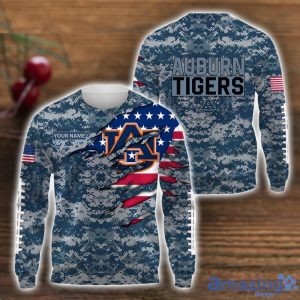 Auburn Tigers-Custom Name T-Shirt Hoodie Sweatshirt Camo US. Navy For men and Women Product Photo 2