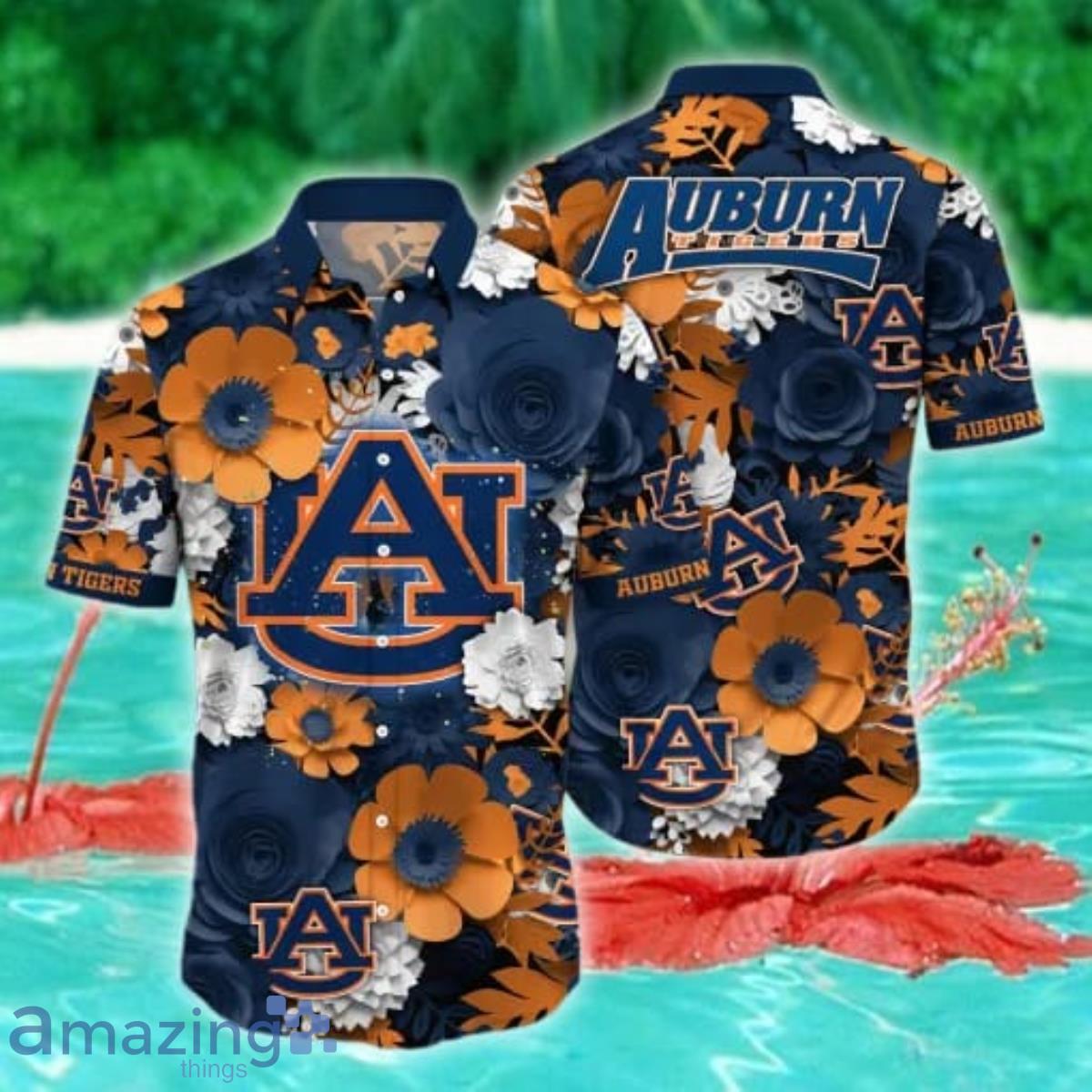 Auburn Tigers Flower Hawaii Shirt For Men Women image Auburn Tigers Flower Hawaii Shirt For Men Women Product Photo 1