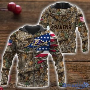 Baltimore Ravens 3D Printed T-Shirt Hoodie Sweatshirt Camo Hunting Perfect Gift Custom Name For Fans Product Photo 4