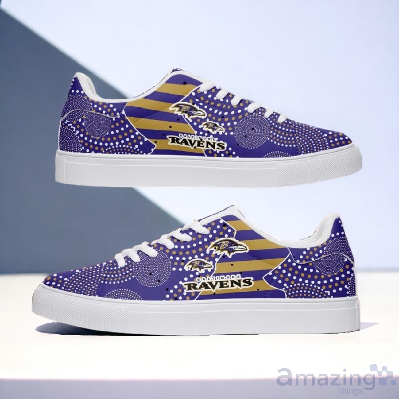 Baltimore Ravens Aboriginal Pattern Skate Shoes image Baltimore Ravens Aboriginal Pattern Skate Shoes Product Photo 1