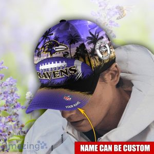 Baltimore Ravens NFL 3D Cap Coconut Pattern Hawaii Summer Gift image Baltimore Ravens NFL 3D Cap Coconut Pattern Hawaii Summer Gift Product Photo 2