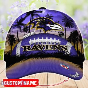 Baltimore Ravens NFL 3D Cap Coconut Pattern Hawaii Summer Gift Product Photo 1